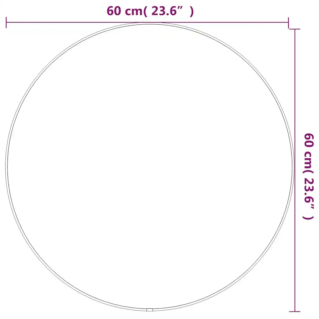 Specchio da Parete Nero Ø 60 cm Rotondo 348187
