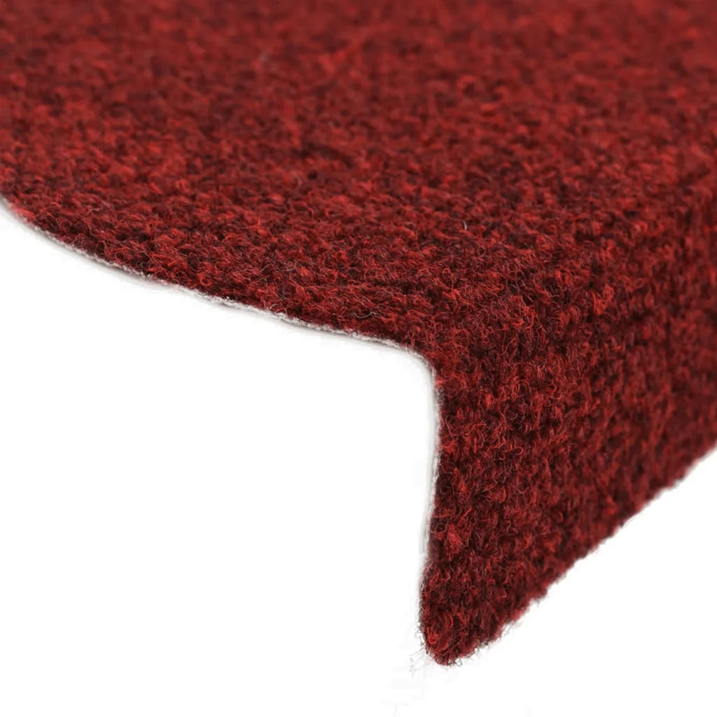Tappetini per scale autoadesivi 30 pz 65x21x4 cm Bordeaux Rosso Semicircolari Grandi 3365659