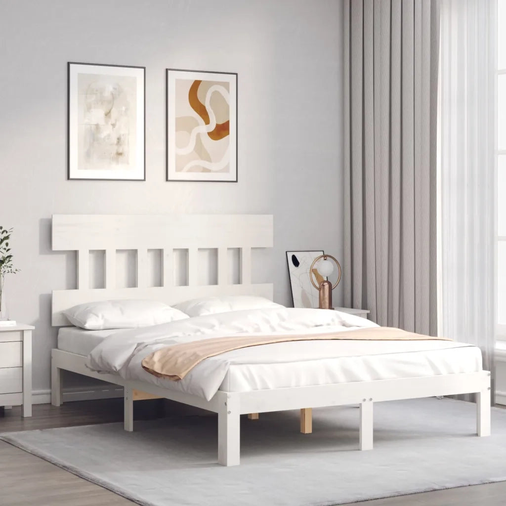 Giroletto senza Materasso-Struttura Letto Bianco 120x200 cm Legno Massello Pino 233216