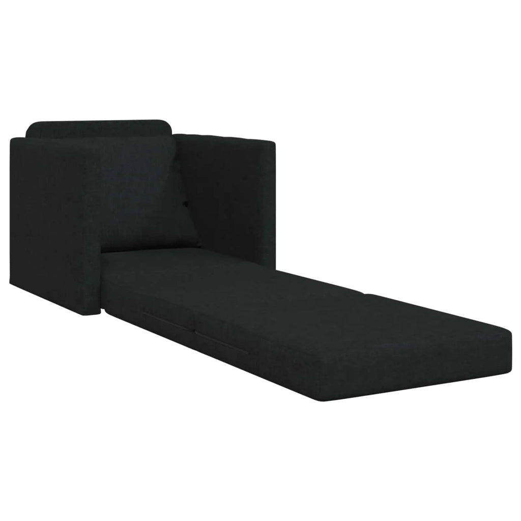 Divano letto | Sof¨¤ letto | Letto singolo Nero 74 x 77 x 81 cm Tessuto