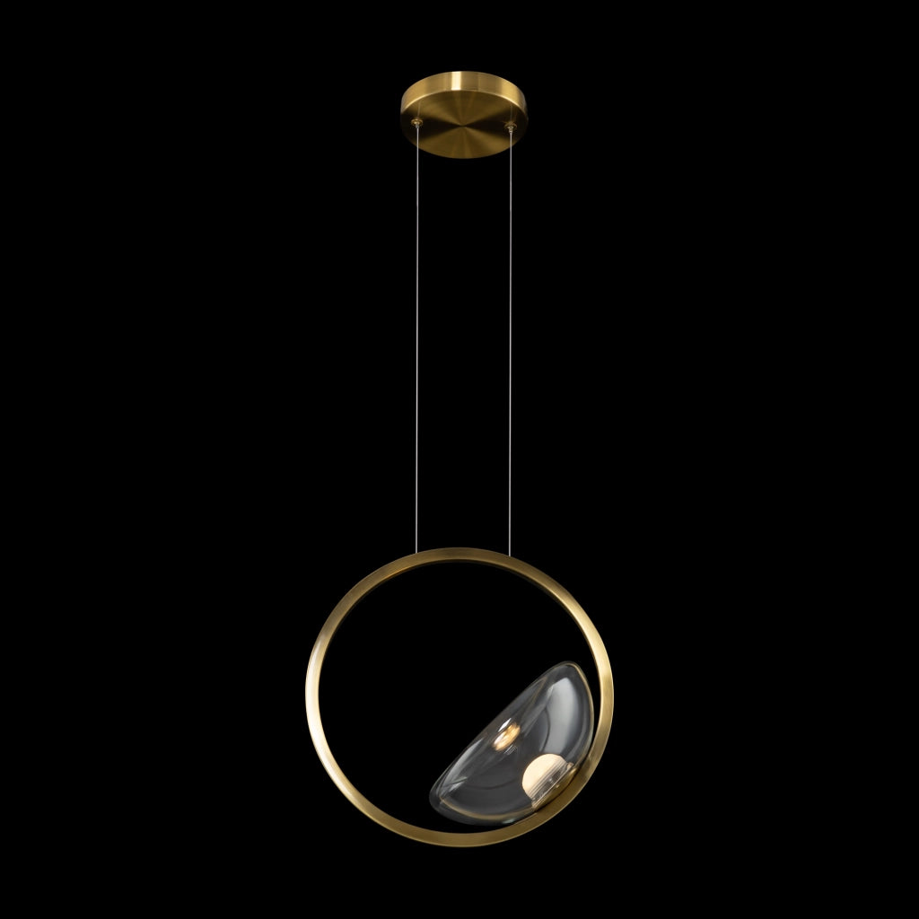 Lampada a sospensione LED Maytoni Lunare ottone vetro