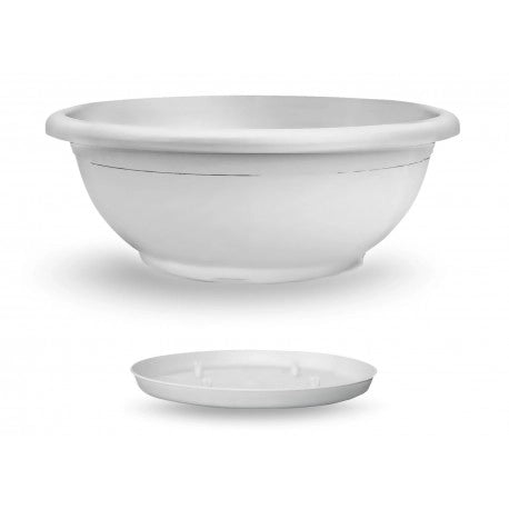 CIOTOLA DA 60 CM NAXOS CON SOTTOVASO VARI COLORI Colore: Bianco