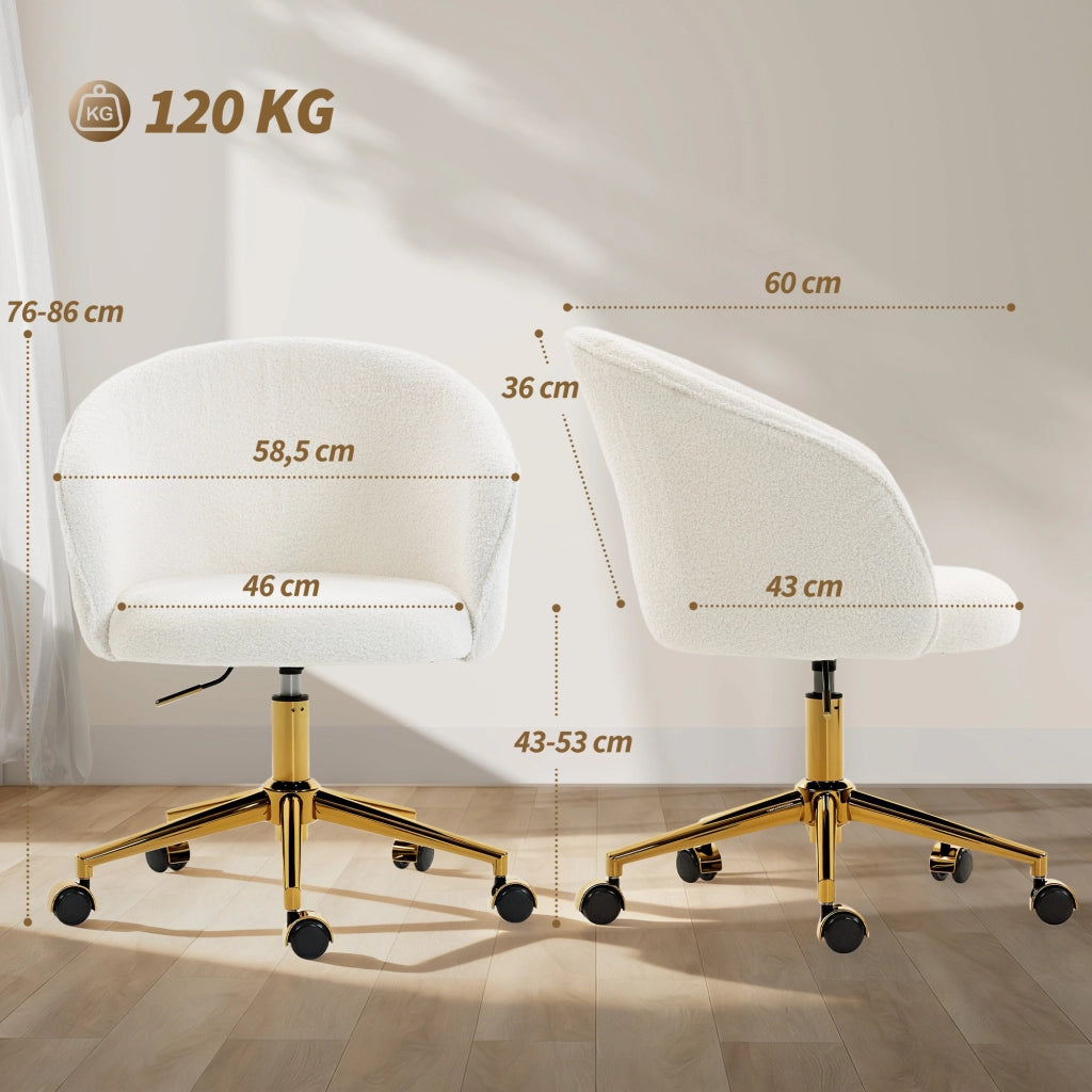 Sedia da ufficio ergonomica regolabile in altezza ¨C Minimal ¨C crema