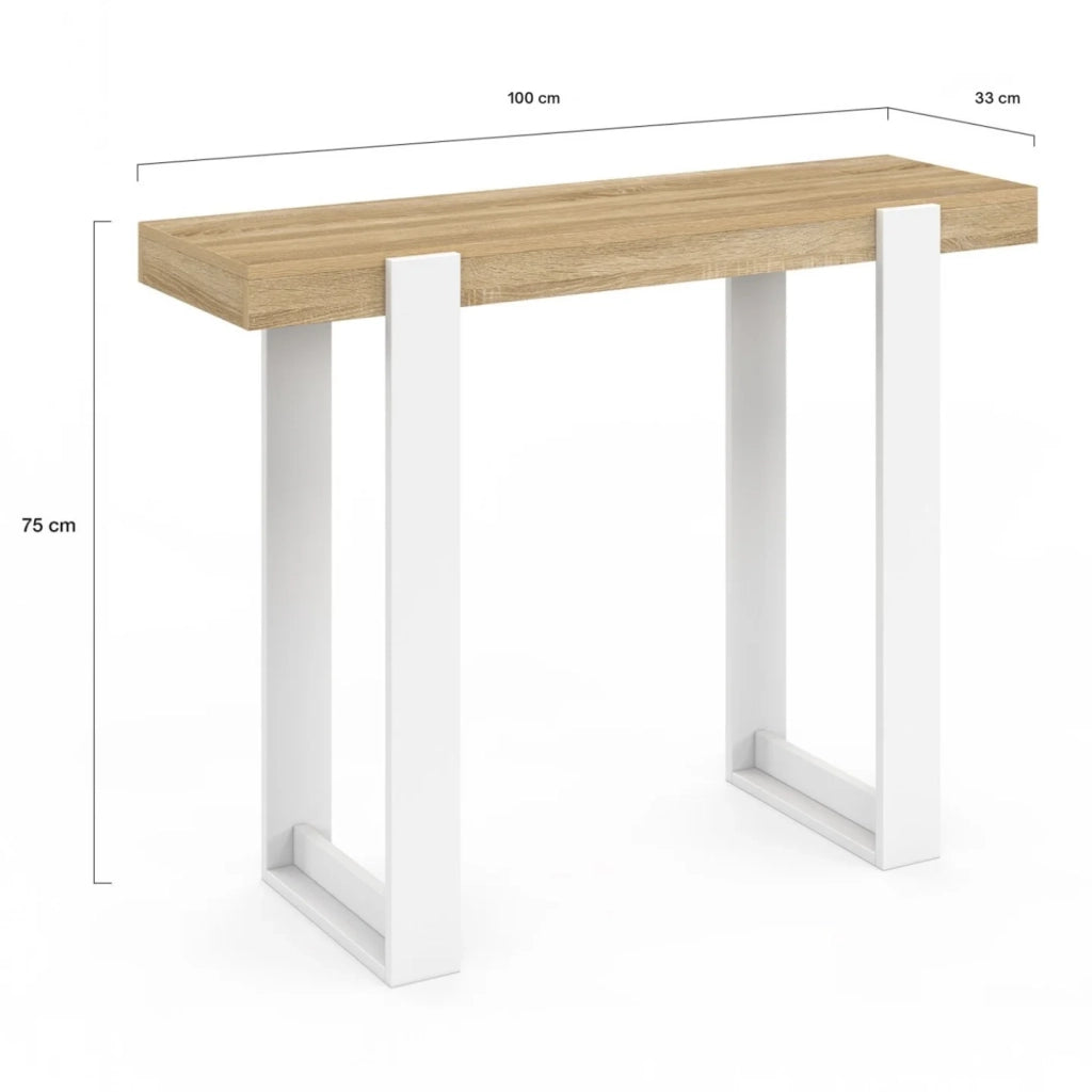 IDMarket - Consolle PHOENIX in legno e bianco