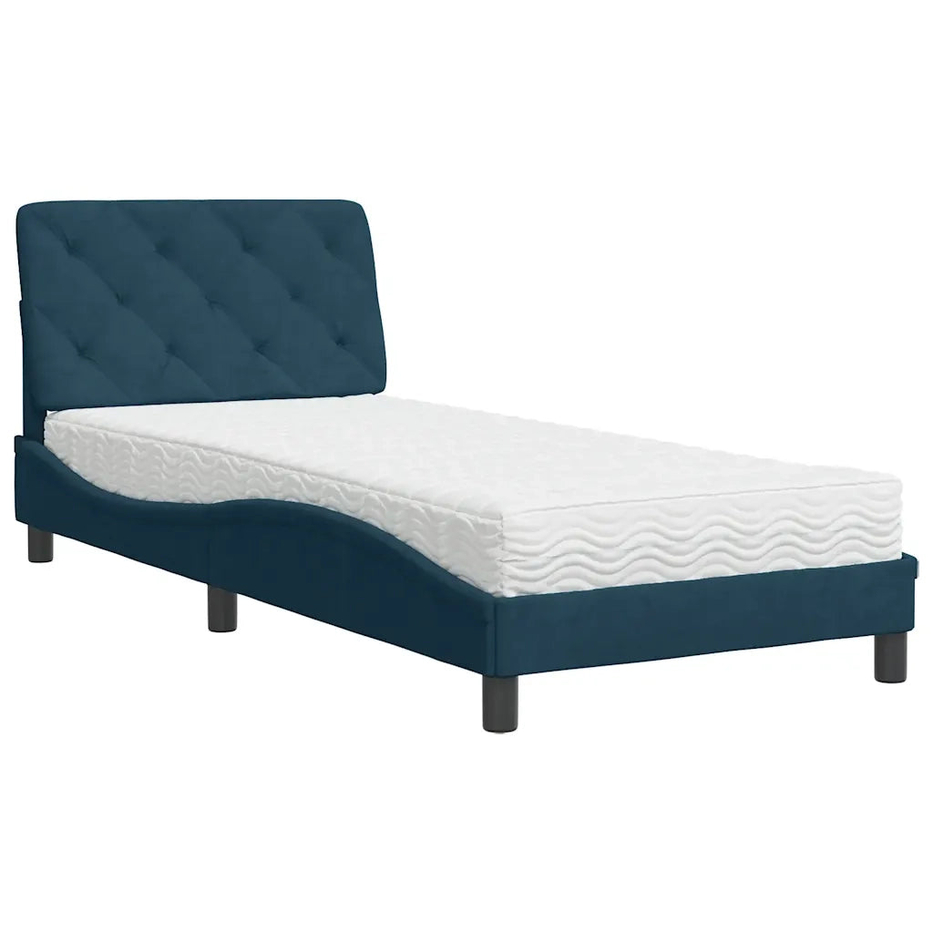 Letto con Materasso Blu 80x200 cm in Velluto 3208626