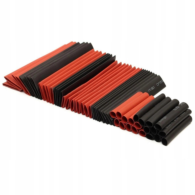 Set di Tubetti Termorestringenti Rosfix – 127 e 164 Pezzi, Poliolefina, 2:1, Nero e Rosso