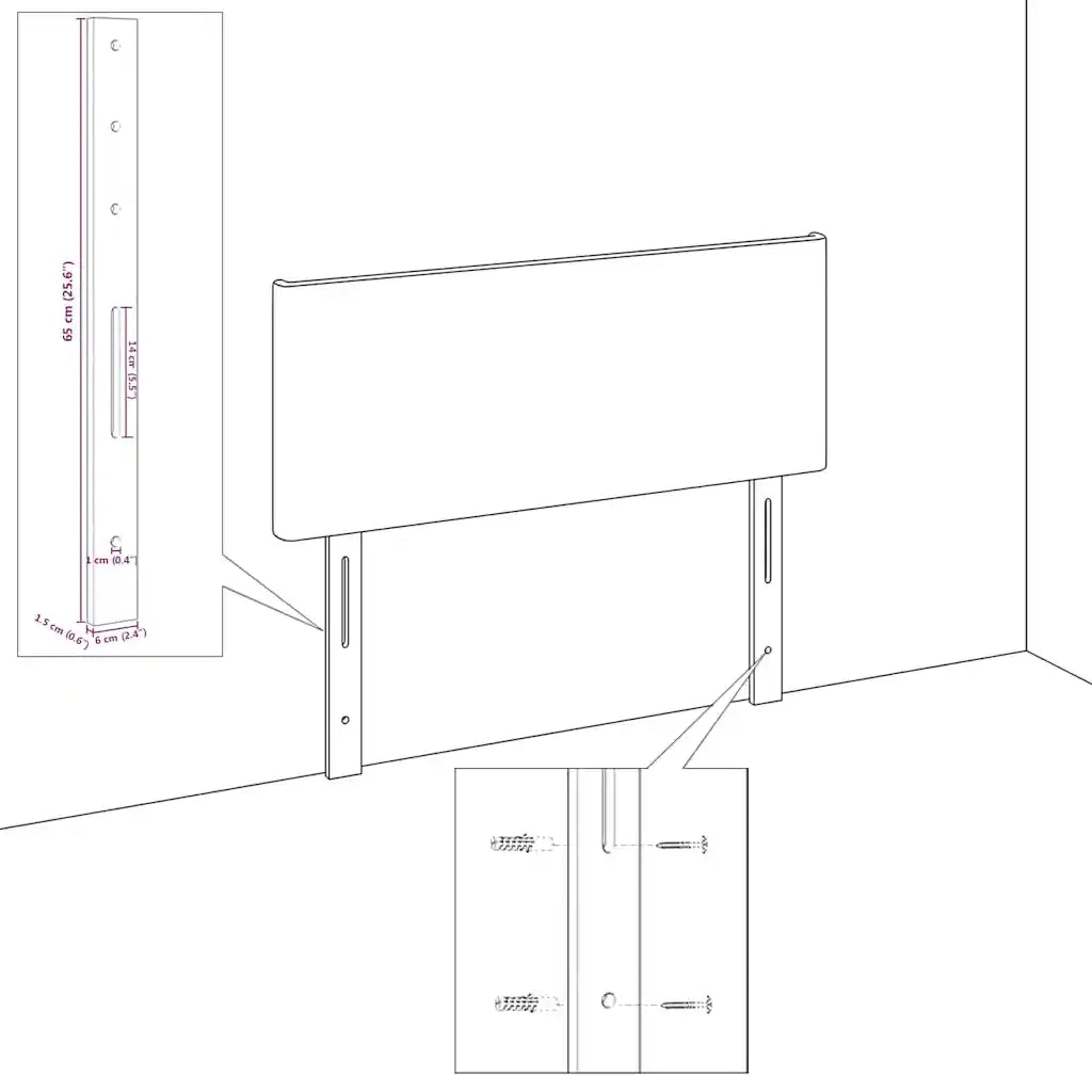 Testiera | Testata Grigio scuro 144 cm Tessuto