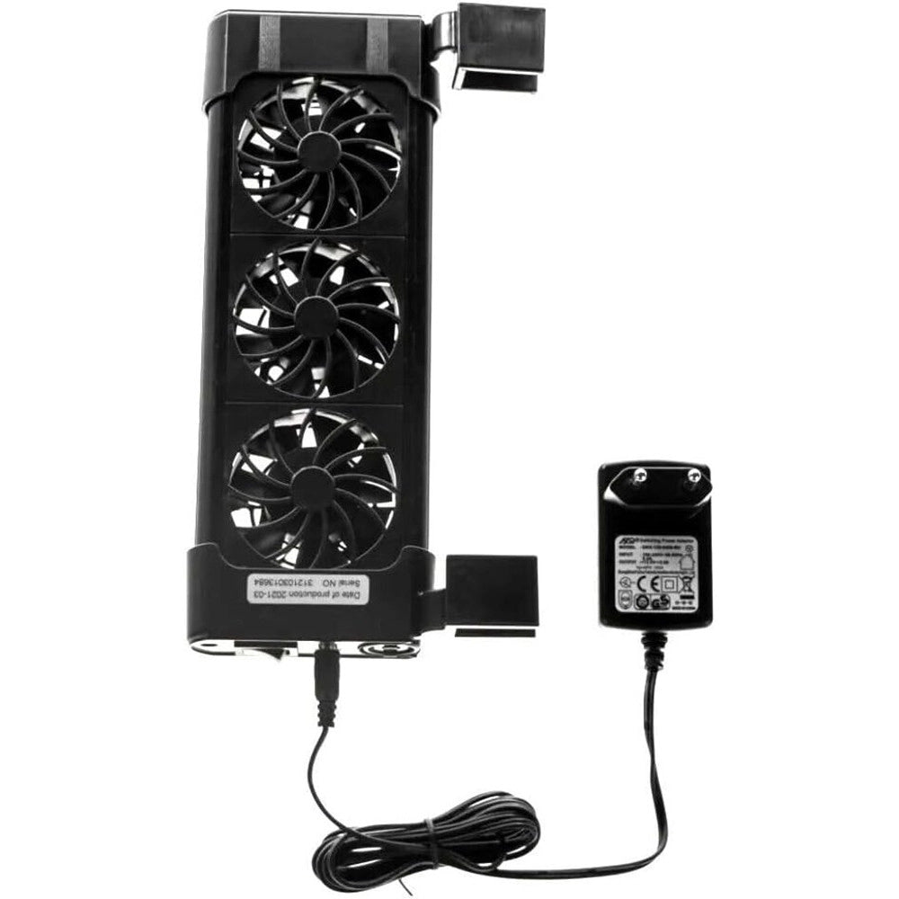 Trade Shop - Tripla Ventola Di Raffreddamento Per Acquario 3 Ventole 12 Volt 0.5a 50mm Fs-603 -