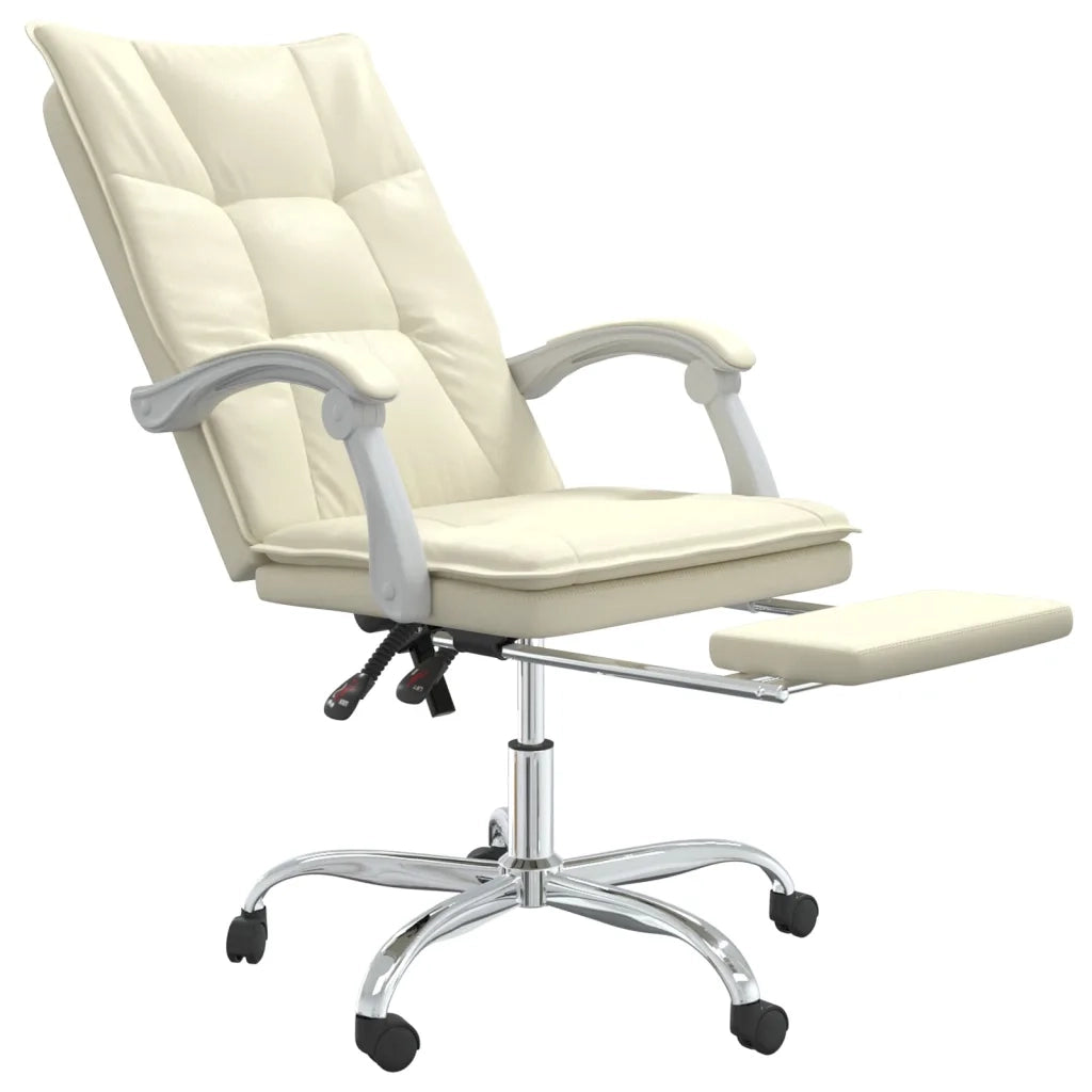 Poltrona da Ufficio Reclinabile Crema in Similpelle 349756