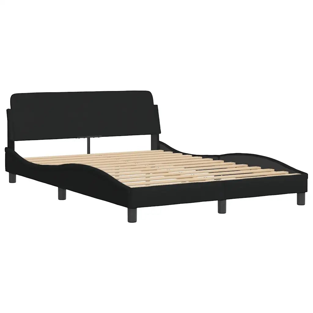 Letto matrimoniale | Letto per adulti | Giroletto senza Materasso Nero 120x200 cm Tessuto