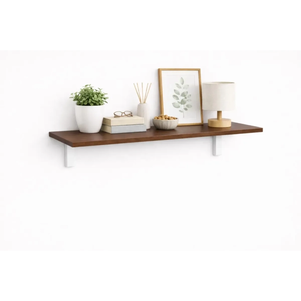 Mensola da Muro da appoggio in Legno nobilitato spessore 1,8 cm in colore Noce 80x40 cm
