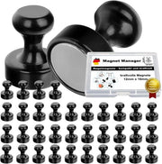 Manager di Magnet - Magnetici per Ufficio - Piccoli magneti - 12 x 16 mm - Magnetici forti - Nero - Magnetici Premium mini - Magnetici per Frigorifero - Magnetici a Piramide - Magnetici per Tavole Magnetiche - Magnetici per Whiteboard (24)