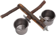 Casa Alimentare per Uccelli in Acciaio Inossidabile - Palo in Legno - Ciotola per Cibo Rimovibile - Facile da Installare - Sicuro e Non Tossico - Fissaggio Stabile - Ciotola per Uccelli