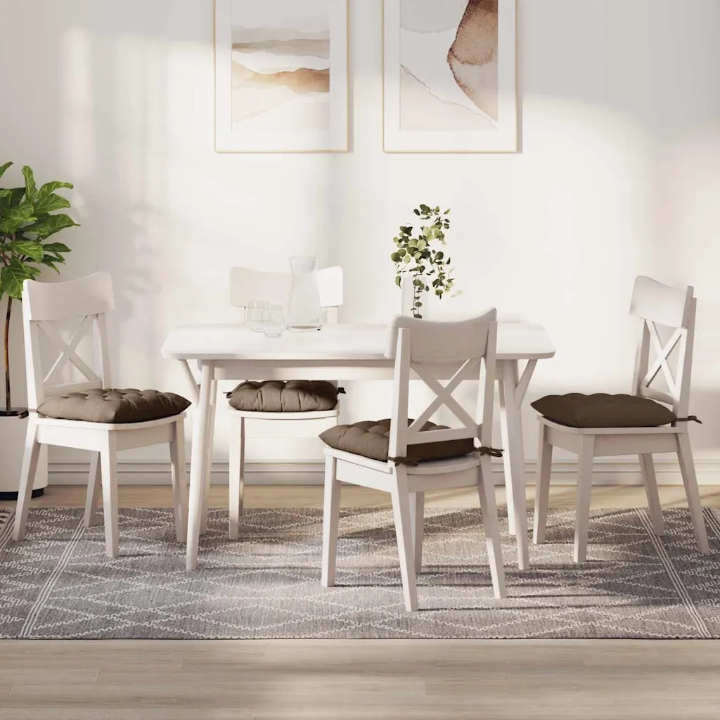 Cuscini per Seduta 4 pcs Marrone 40 x 40 x 6 cm Tessuto 42015150