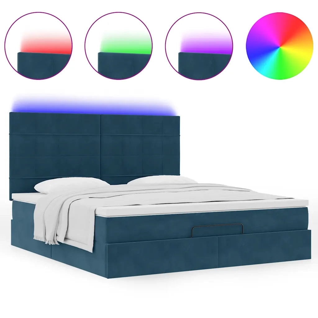 Struttura Letto Pouf con Materassi 160x200 cm Velluto 3314334