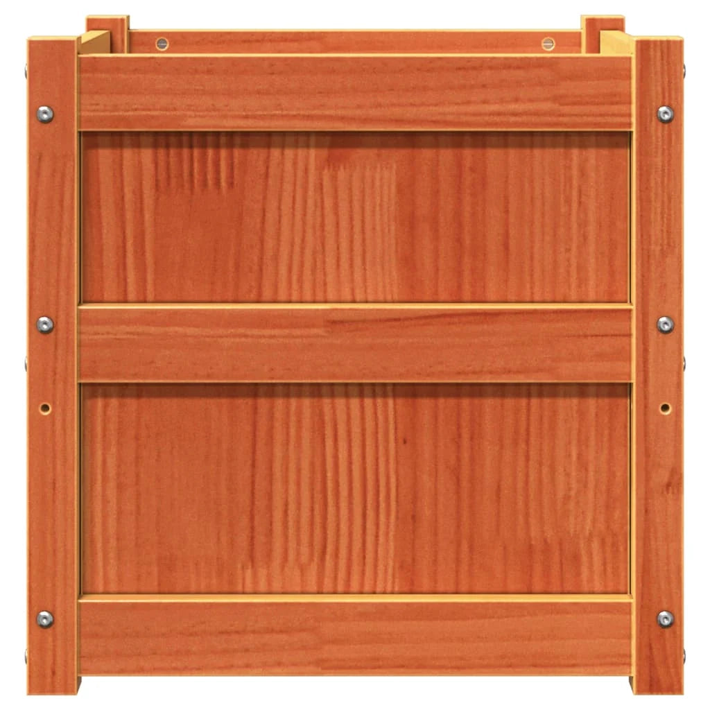 Fioriera aiuola rialzata fioriera aiuola giardino terrazza set da 2 cerata legno massello di pino marrone 02_0039064