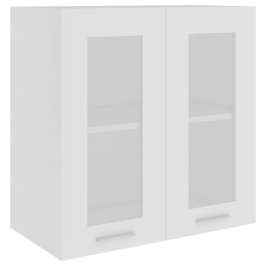 Mobile Pensile con Vetro “Lyon” Bianco 60x31x60 cm 802521