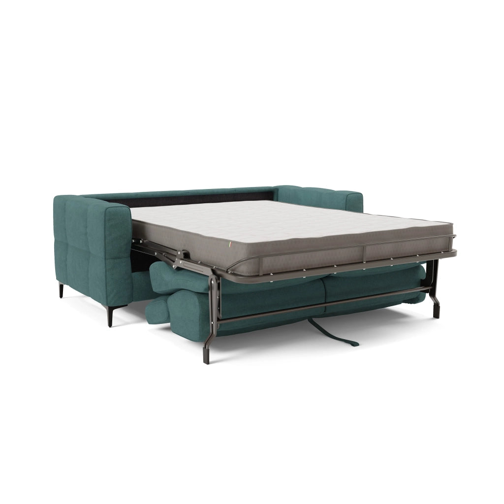 Gardenia Divano letto materasso alto 18 cm con poggiatesta reclinabili e rivestimento impermeabile T02 178 cm (mat. 120x197) petrolio