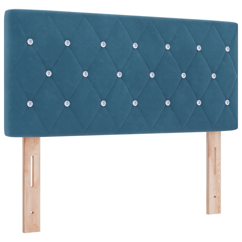 Letto a molle con materasso Blu Scuro 90 x 200 cm Velluto 3339084