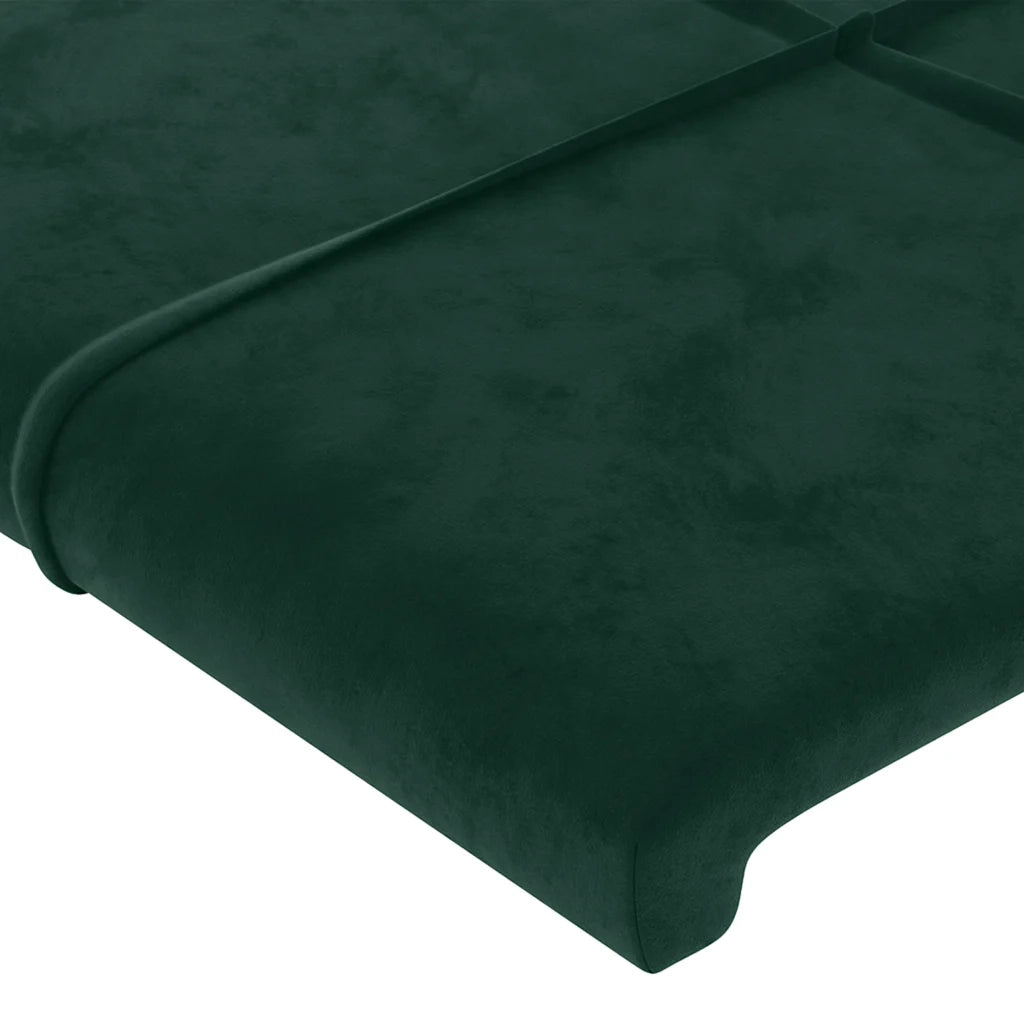Testiera ad Orecchio-Testata con Orecchie Verde Scuro 147x16x78/88 cm in Velluto 451213