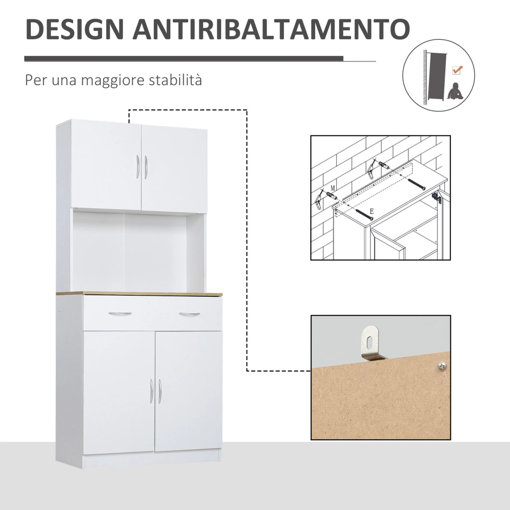 Credenza ¨C Minimal ¨C Legno Bianco 80x40x180