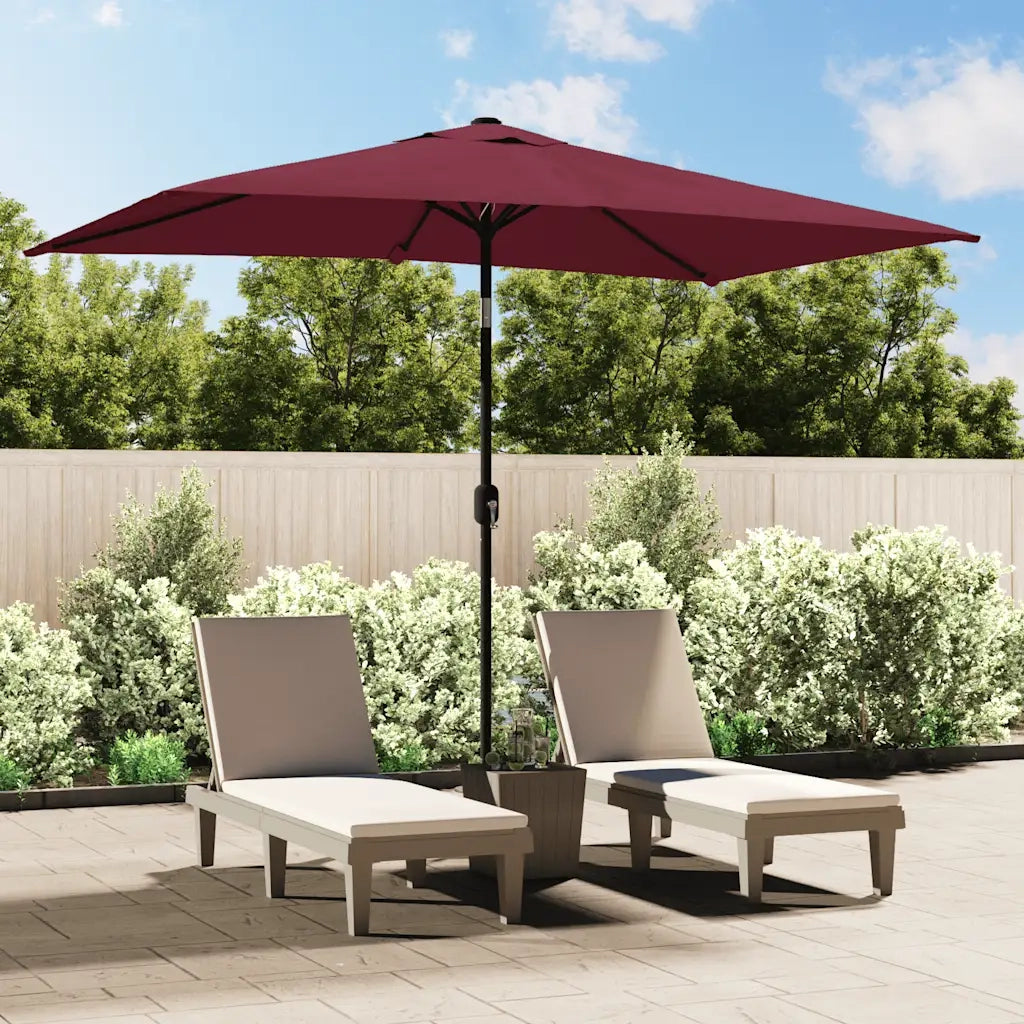 Ombrellone con Palo in Metallo 300x200 cm Bordò 44503