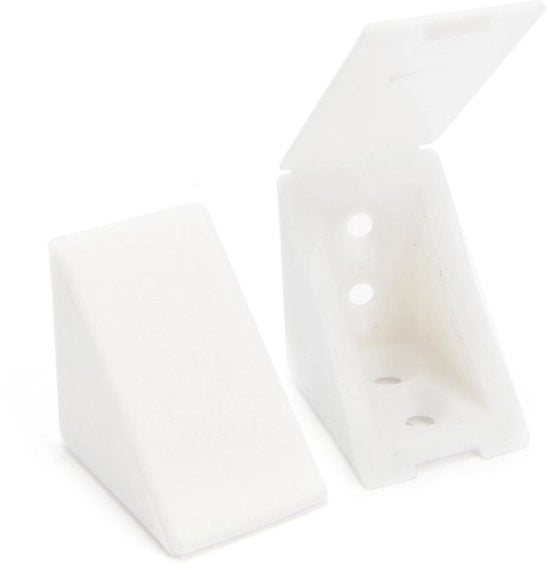 Connettori di mobili 40 pezzi - 4 vie - Connettori di angolo - Kunststof - Bianco - Copertura integrata - Connettori di angolo con 4 vie