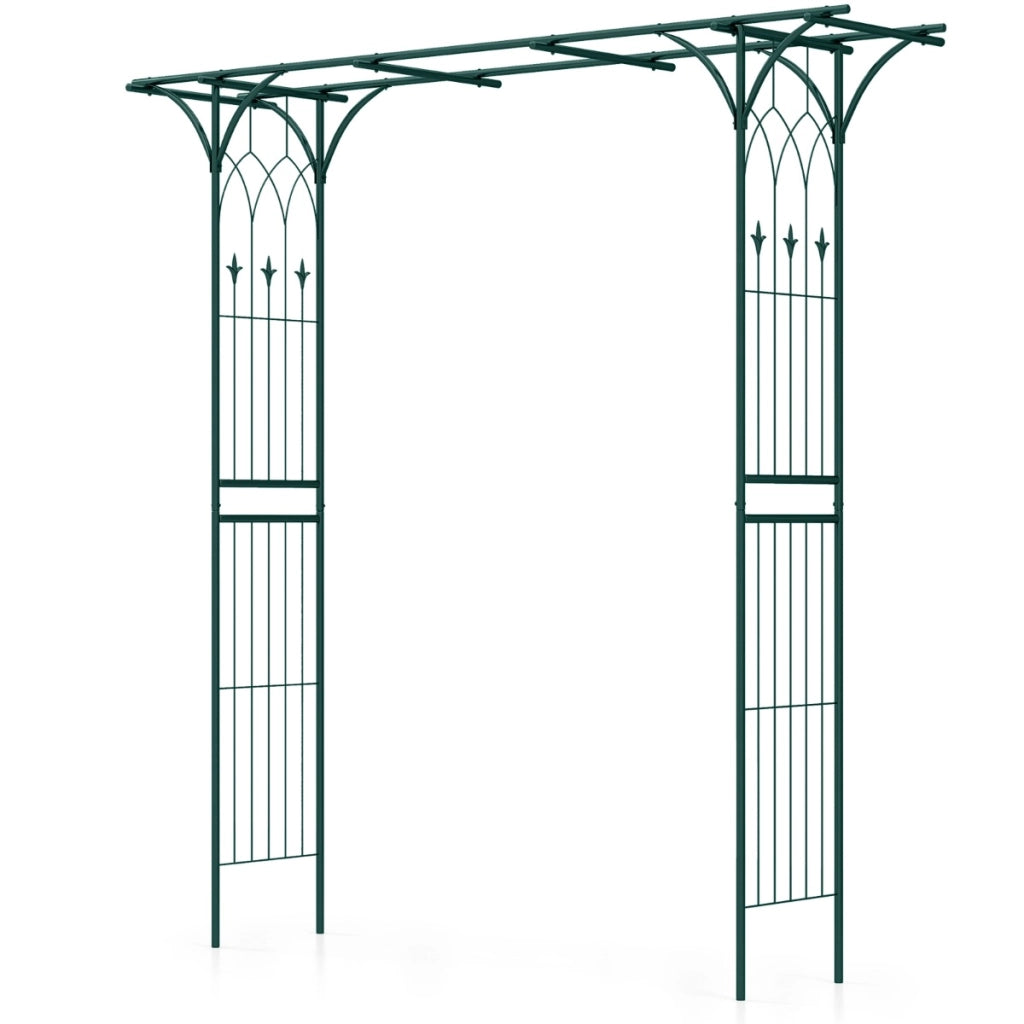 Arco da giardino 205cm decorativo per prato, Metallo per piante rampicanti da giardino pesante Verde-Decorazioni da giardino