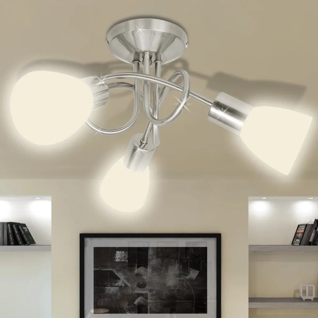 Lampada da Soffitto con Diffusori in Vetro per 3 lampadine E14 240983
