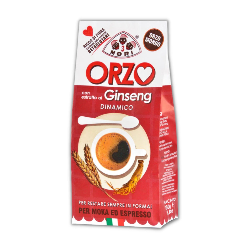 Tre mori orzo mondo al ginseng macinato per moka ed espresso 6 da 250 grammi