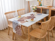 Tovaglia Decorativa per Cucina - 40 x 140 cm - Fatta a Mano con Tessuto di Lino - Disegno di Fiori - Decorazione da Tavola