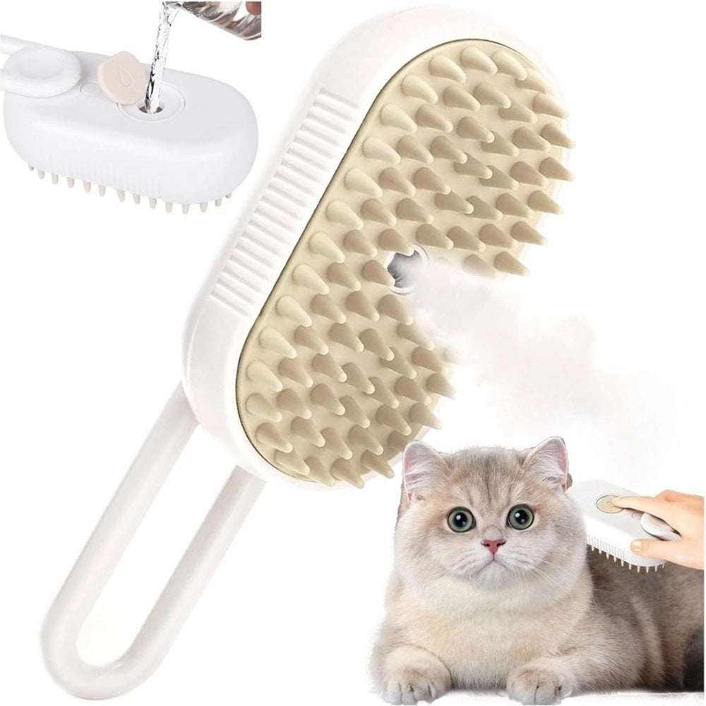 Trade Shop - Spazzola A Vapore Per Gatti Cani Elimina Pelo Morto Sottopelo Cavo Usb -