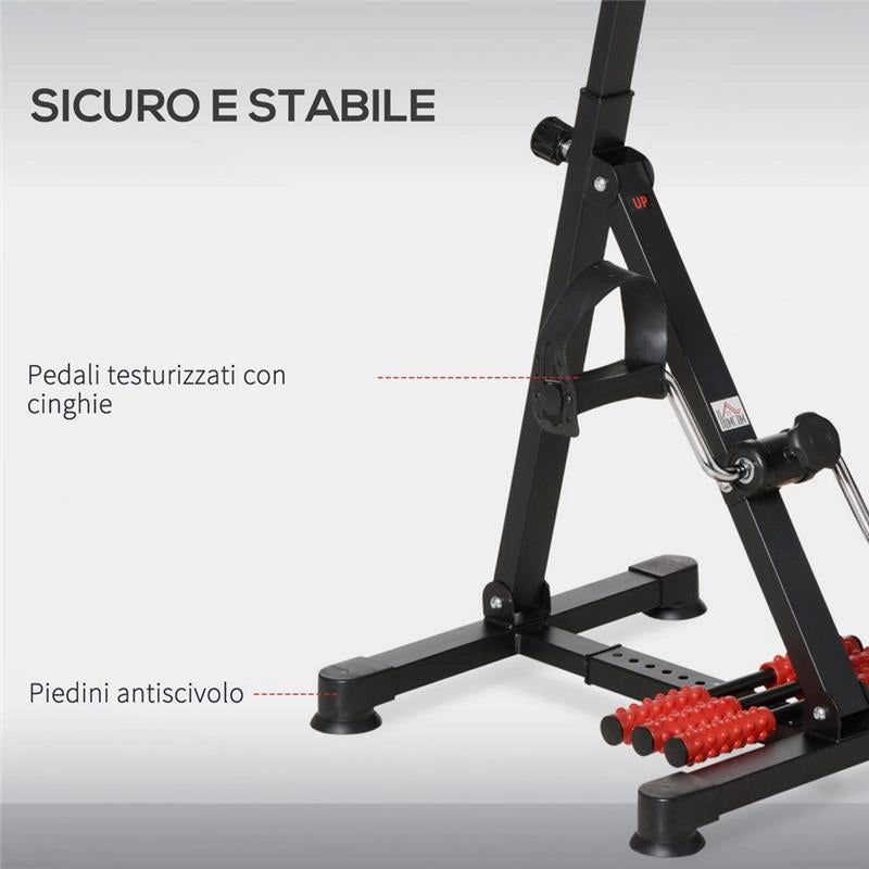 PEDALIERA PER BRACCIA E GAMBE CON SCHERMO LCD ACCIAIO 56X44-56X75-97CM NERA E ROSSA