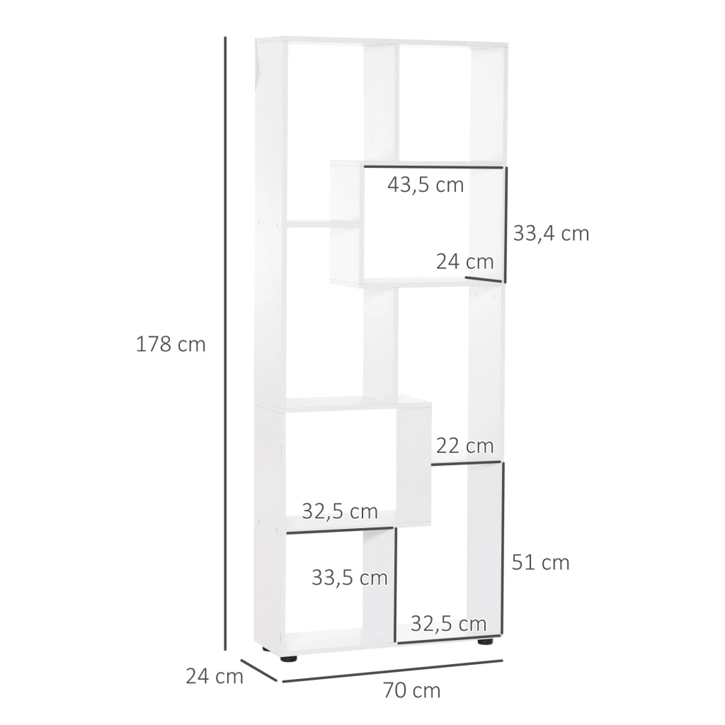 Libreria a zig zag ¨C Xylo ¨C bianco 70x24x178 cm