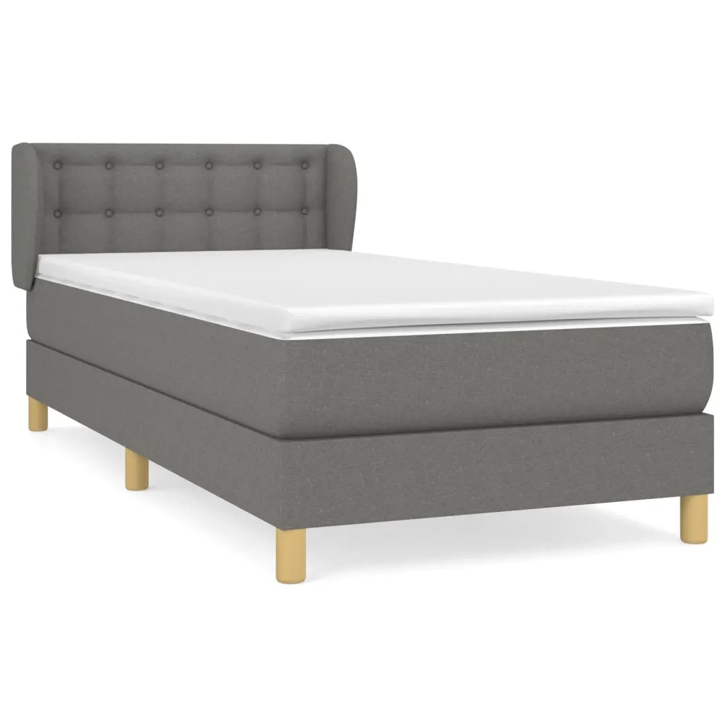 Giroletto a Molle con Materasso Grigio Scuro 80x200 cm Tessuto 3127078