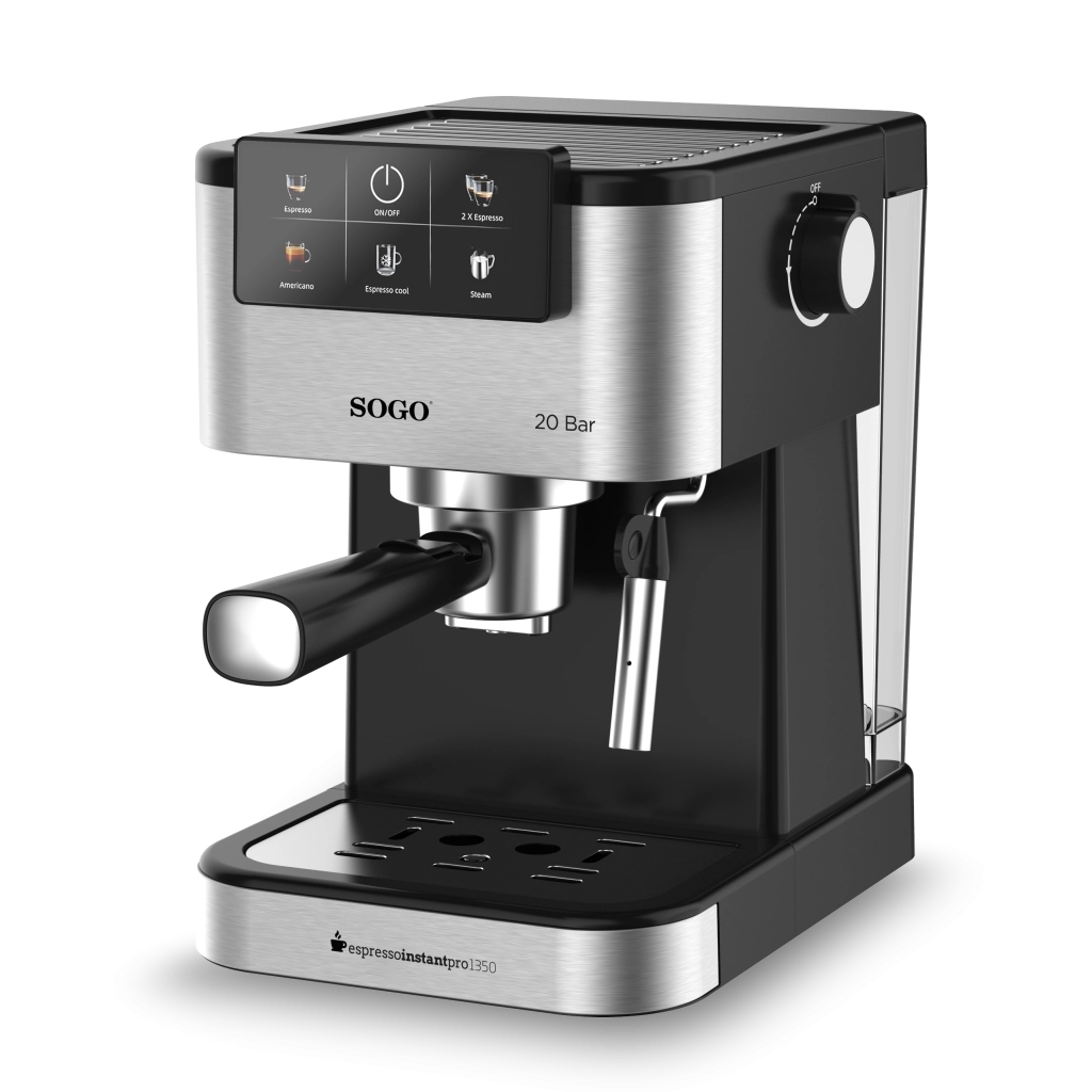 Macchina caffè espresso 20 bar con cappuccinatore, serbatoio 1,5L e pannello touch digitale per caffè cremoso - Sogo