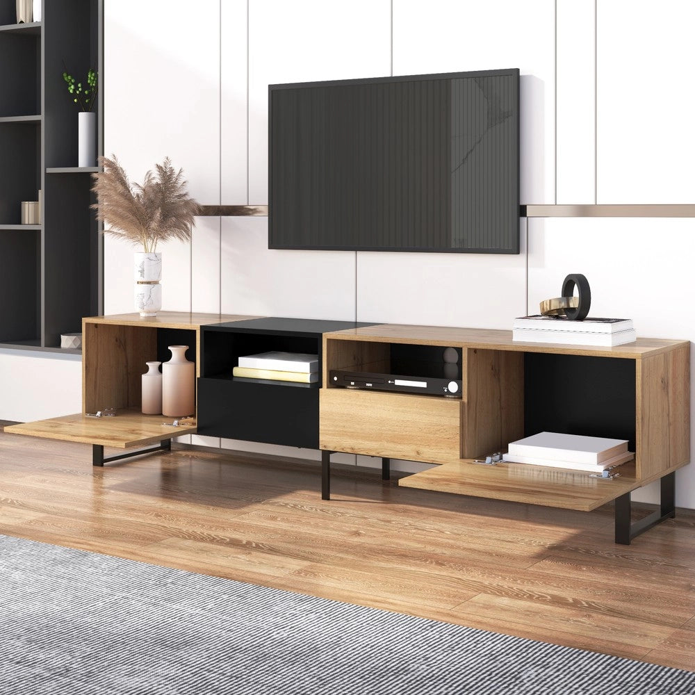 Mobile TV ¨C Xylo ¨C Nero, Legno, con Ripiani