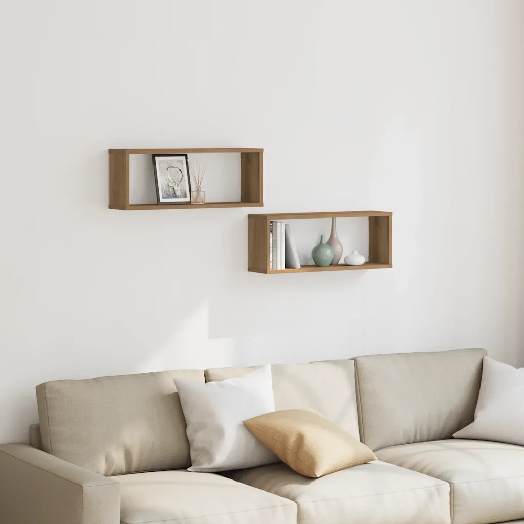 Mensole Parete a Cubo 2 pz Artigianale 30x15x30 cm Truciolato 856589