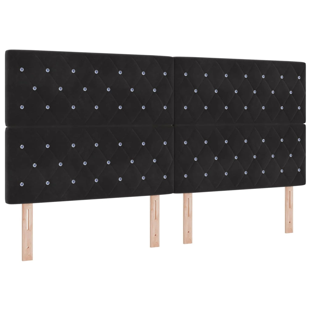 Letto Ottomano con Materasso e LED Nero 200 x 200 cm Velluto 3458486
