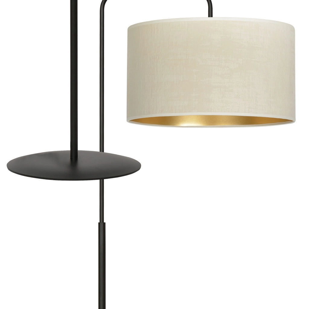 Lampada da terra Emibig Hilde nera/beige oro E27 150cm