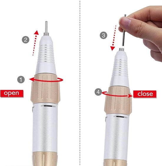Macchina a viti elettrica - Manopola silenziosa a mano - Accessorio per foro a viti in bianco e oro.