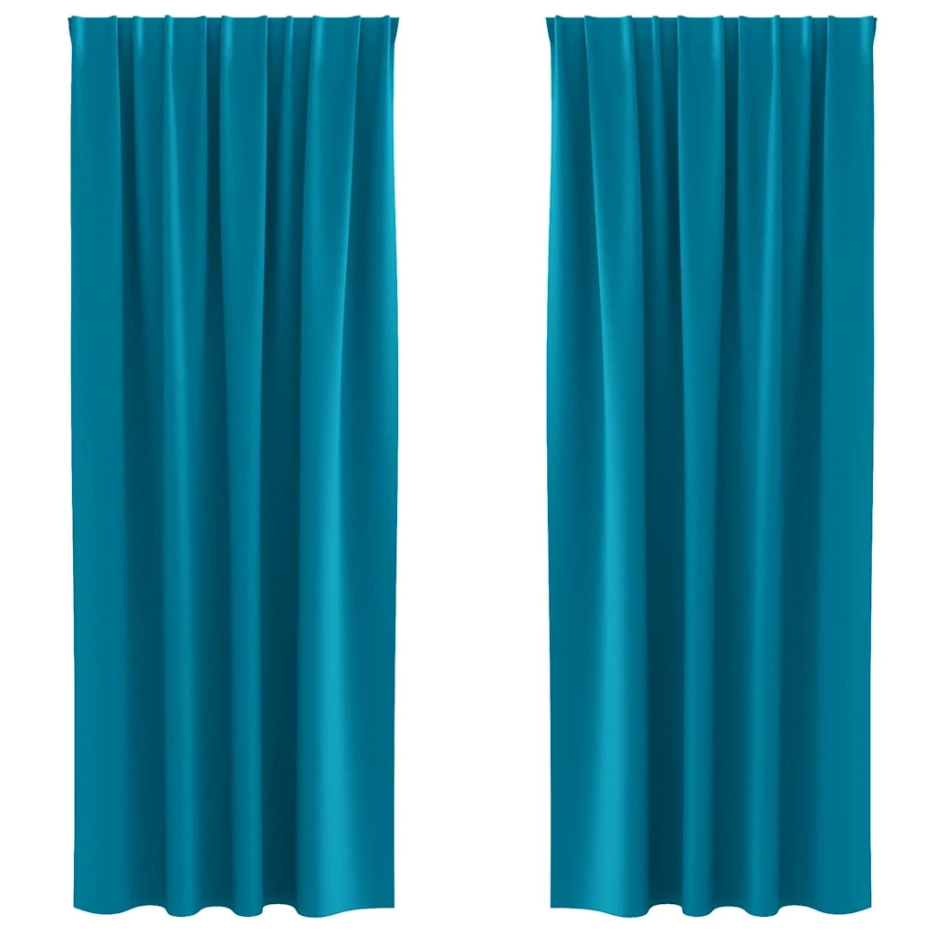 Tende Blackout con Anelli 2 pcs Turchese 225 x 140 cm 4107530