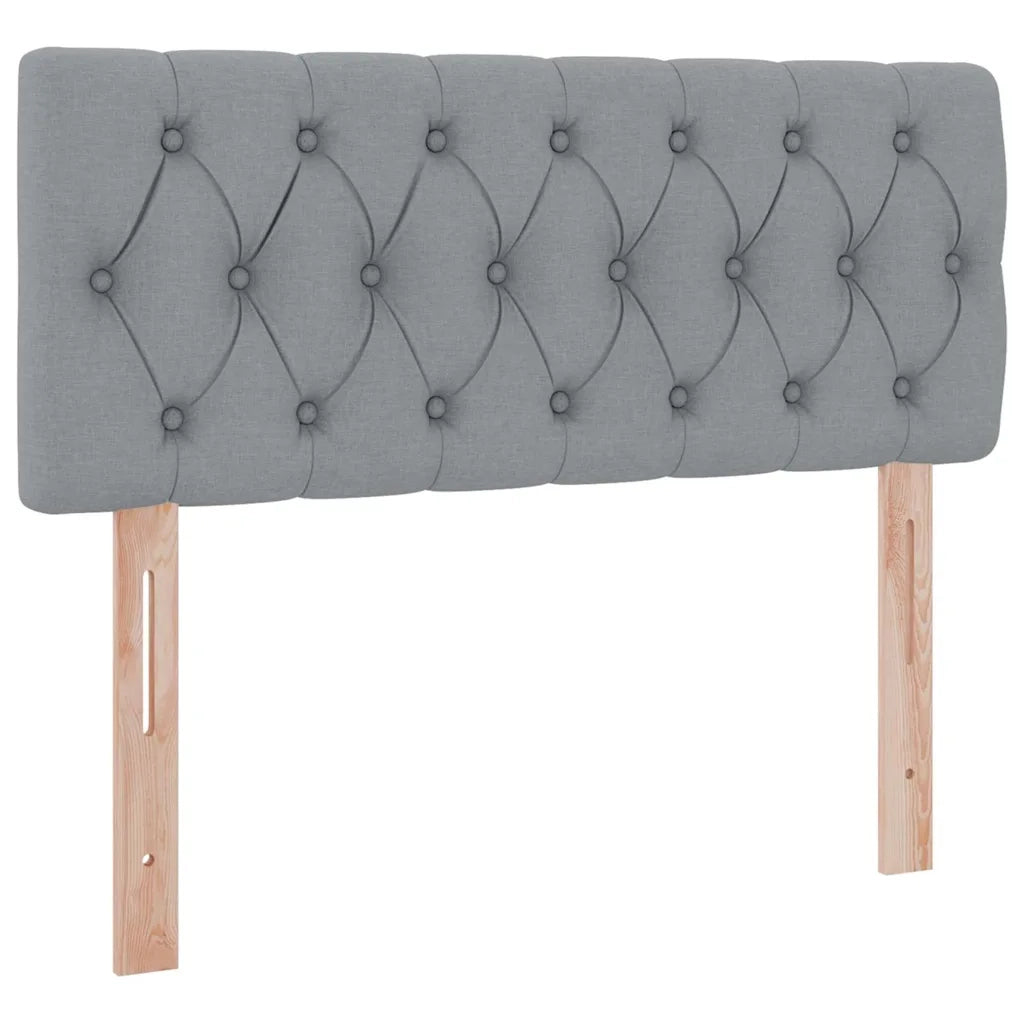 Letto con contenitore e LED Grigio chiaro 120 x 190 cm Tessuto 3371193