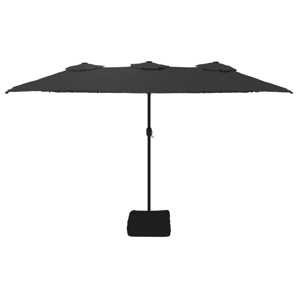 Ombrellone a Doppia Testa-Ombrello da giardino Nero 449x265 cm