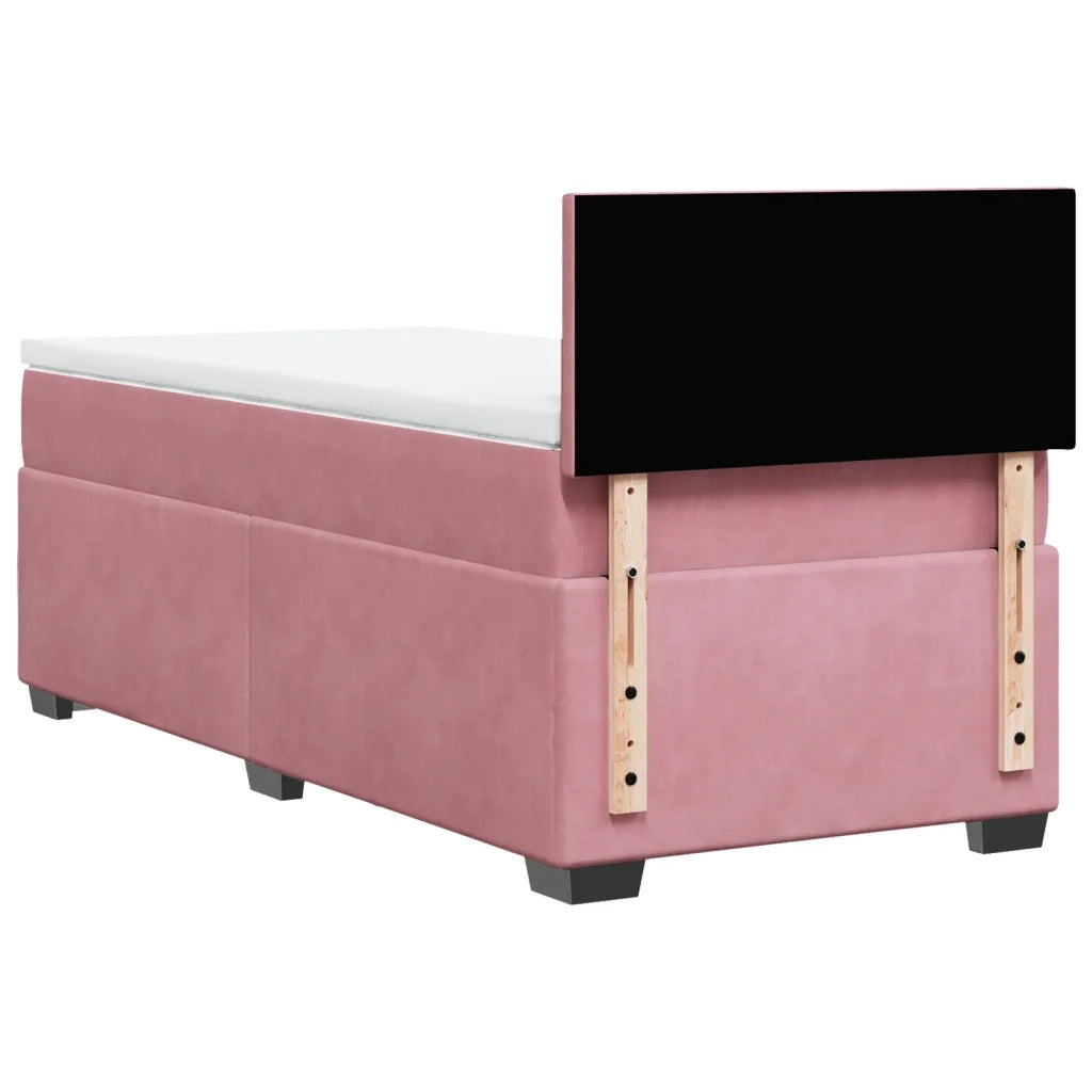 Giroletto a Molle con Materasso Rosa 100x200 cm in Velluto 3288533