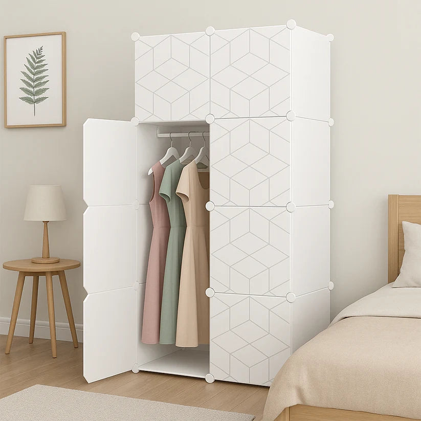 Guardaroba Bianco 147x75x47 cm Ideale per Camera da Letto o Ingresso