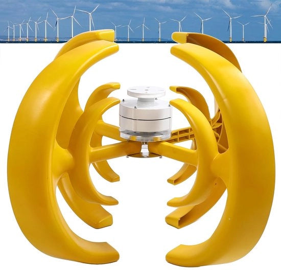 Impianto di Generazione Elettrica Verticale a 4 Pale 1200W con Controller per Sistema Solare Idrogeno - Set di Turbina Eolica 24V per Energia Autonoma