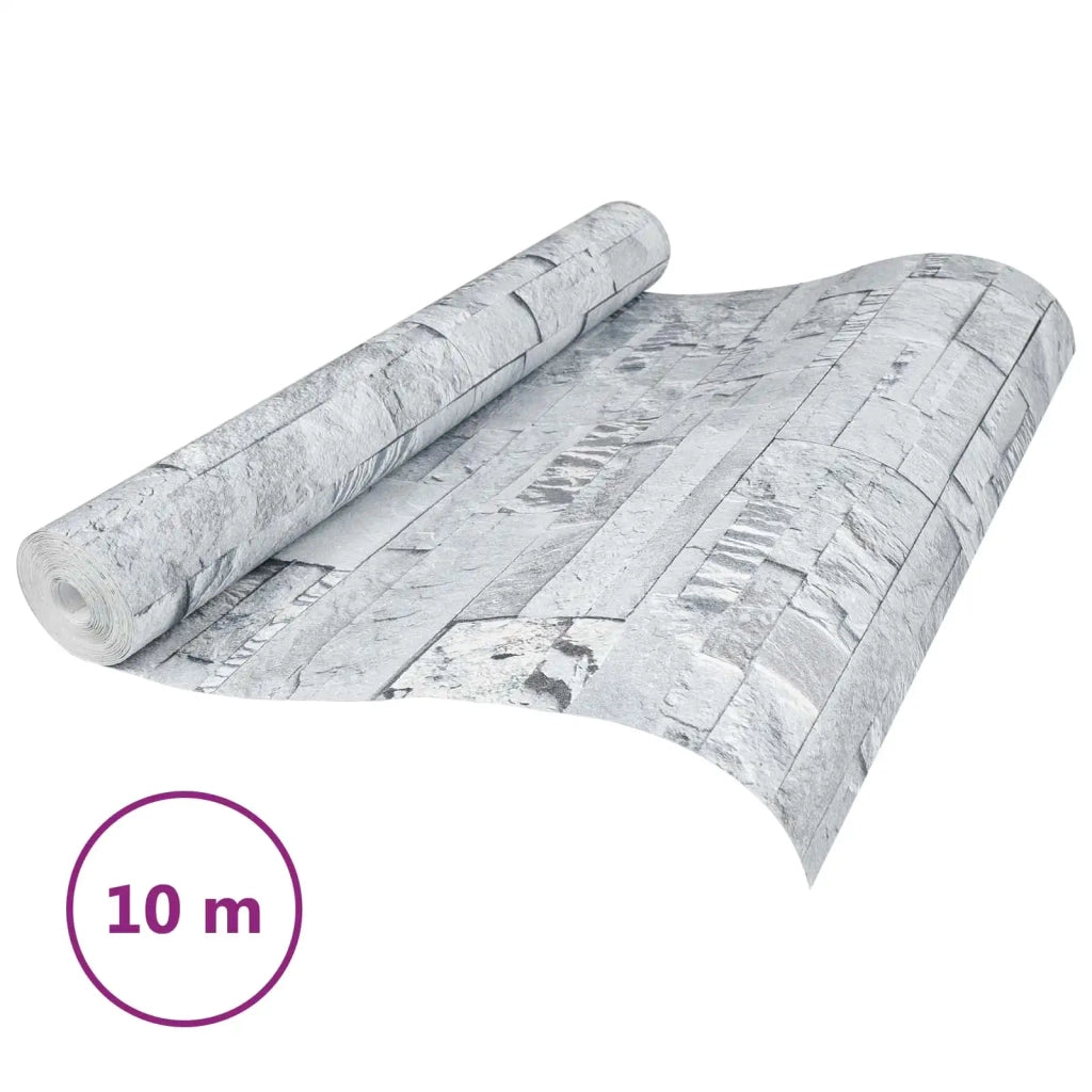 Carta da Parati 3D Pietra Grigio Chiaro 10 x 0,53 m CFW4250706