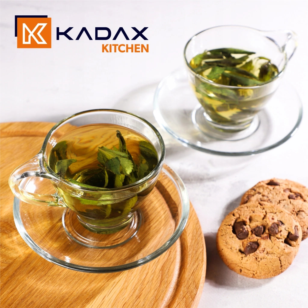Set di 2 tazze e piattini da caffè/tè KADAX da 200 ml.