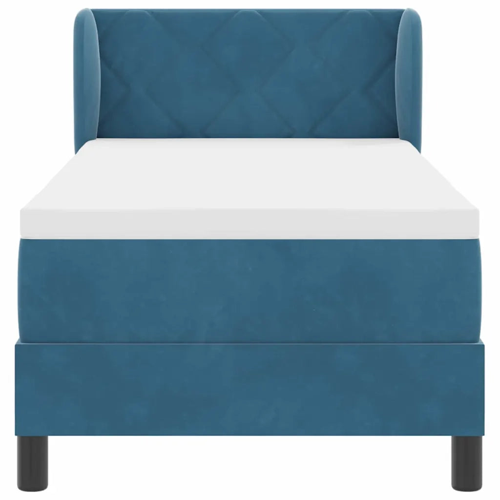 Letto a molle con testiera Blu scuro 80 x 200 cm Velluto 3340416